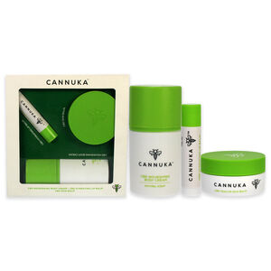 Cannuka Travel Minis CBD Skin Balm, Nourishing Body Cream, Lip Balm